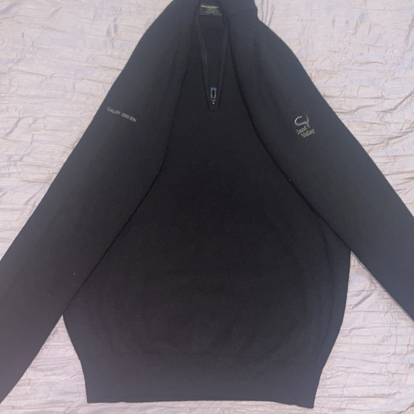 Galvin Green Wool Sweater Men's Small Pullover
1/4 Zip Solid Black Golf Casual. - Picture 4 of 7